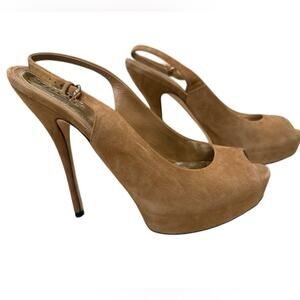 Gucci Sofia Peep-Toe Slingback Heels – EU 38.5 / US 8